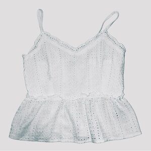 Sim & Sam Eyelet Peplum Tank Top Women’s XS